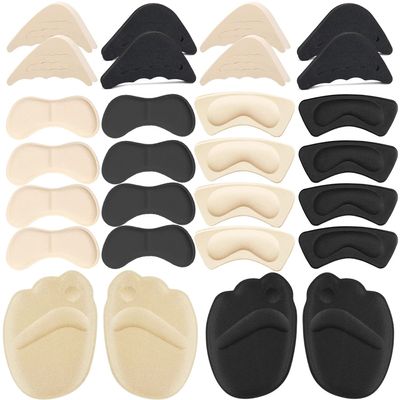 16 Pairs Shoe Filler Heel Pads for Womens Shoes - Shoe Filler for Too Big Shoes Women with Toe Inserts, Toe Inserts for Too Big Fit