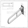 Black Folding Hinged Bathroom Safety Steel Grab Bar/Rail, Drop Down Mobility Aid Support, 60cm Long view 4