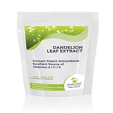 Dandelion x60 Tablets Source of Vitamins A, C and K Extract 62.5mg Equivalent to 250mg Leaf Letter-Box Friendly