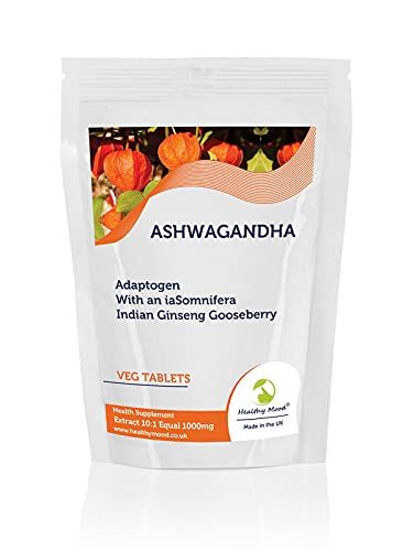 Ashwagandha x60 Tablets Adaptogen Extract 10:1 1000mg Indian Ginseng Gooseberry Letter-Box Friendly