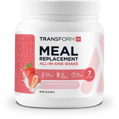 TransformHQ Meal Replacement Shake Powder 7 Servings (Strawberry & Cream) - Gluten Free, Non-GMO