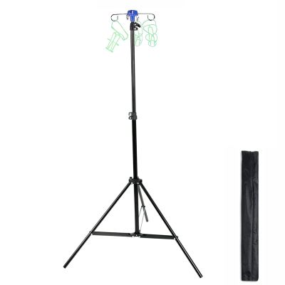 1pcs Portable Collapsible IV Pole Stand, Aluminum Alloy, 4 Hook 3 Leg, Adjustable Height for Hospitals, Clinics, Wheelchairs and Beds