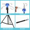 1pcs Portable Collapsible IV Pole Stand, Aluminum Alloy, 4 Hook 3 Leg, Adjustable Height for Hospitals, Clinics, Wheelchairs and Beds view 2