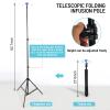 1pcs Portable Collapsible IV Pole Stand, Aluminum Alloy, 4 Hook 3 Leg, Adjustable Height for Hospitals, Clinics, Wheelchairs and Beds view 3