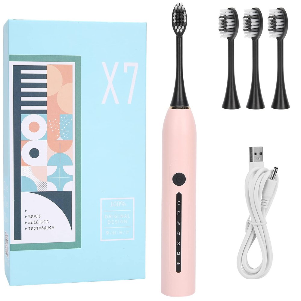 Electric Toothbrush, Ultrasonic Electric Toothbrush - 42,000 VPM 6 Modes, 3pcs Replacement Brush Heads, USB Rechargeable Smart Electronic Toothbrush for Adults, IPX7 Waterproof