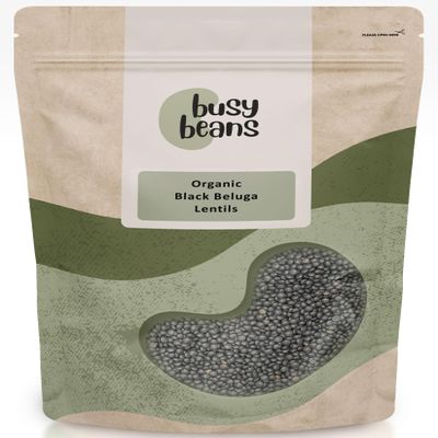 Organic Black Beluga Lentils - Certified Organic - by Busy Beans Organic (5kg)