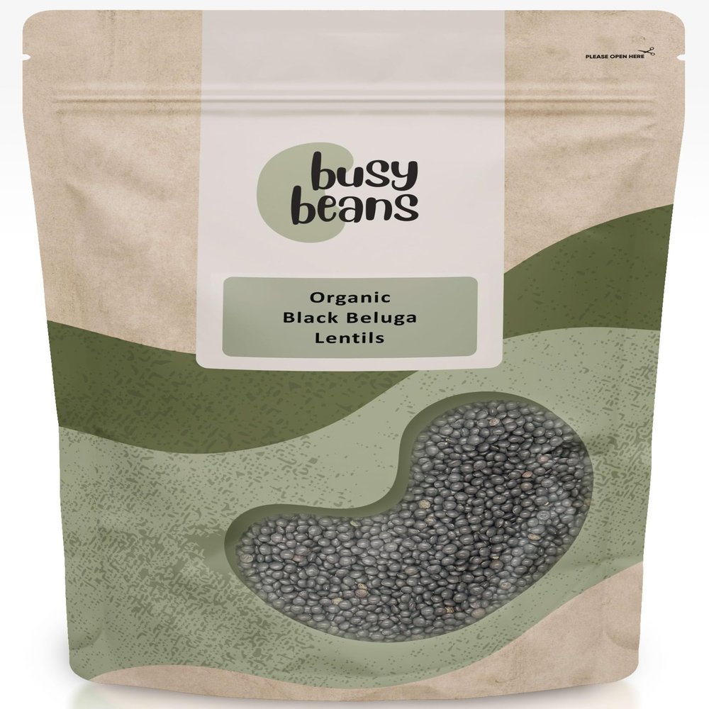 Organic Black Beluga Lentils - Certified Organic - by Busy Beans Organic (5kg)