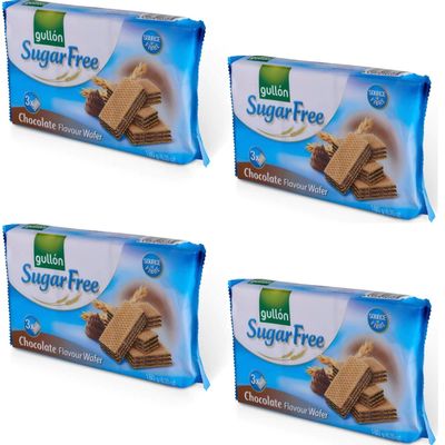 4 x 180g Chocolate Flavour Wafer Cookies Biscuits Sugar Free