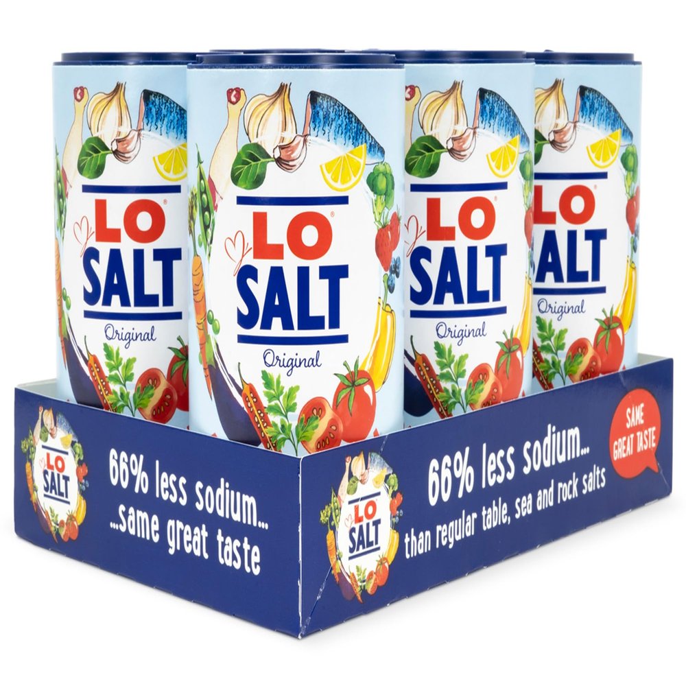 LOSALT Reduced Sodium Salt | Original (non-iodised) | Great Tasting Salt Alternative/Substitute with 66% less sodium | 350g tub (case of 6)