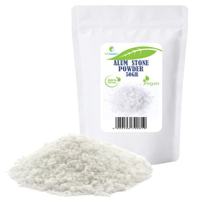 Alum Powder (Potassium Alum)  50 gr - 100% Natural | Ideal for formulating deodorants, Body Care and Aftershave Products.