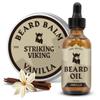 Striking Viking Beard Oil and Balm Set - Vanilla, Pack of 2, 1 Fl Oz Each - Beard Conditioners for Deep Hydration and Nourishment - Frizz-Control Beard Softener for Men - Gift For Men view 1