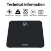 BAGAIL Bathroom Scale, Digital Weighing Scale with High Precision Sensors and Tempered Glass, Ultra Slim, Step-on Technology, Shine-Through Display - Black view 2