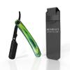 Russell's Shave Club Professional Straight Edge Cut Throat Razor - Travel Pouch Included (Green wooden handle) view 1