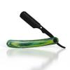 Russell's Shave Club Professional Straight Edge Cut Throat Razor - Travel Pouch Included (Green wooden handle) view 2