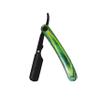 Russell's Shave Club Professional Straight Edge Cut Throat Razor - Travel Pouch Included (Green wooden handle) view 3