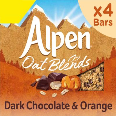 Weetabix Alpen Oat Blends Dark Chocolate & Orange - 4 Cereal Bars (Pack of 10, Total 40)