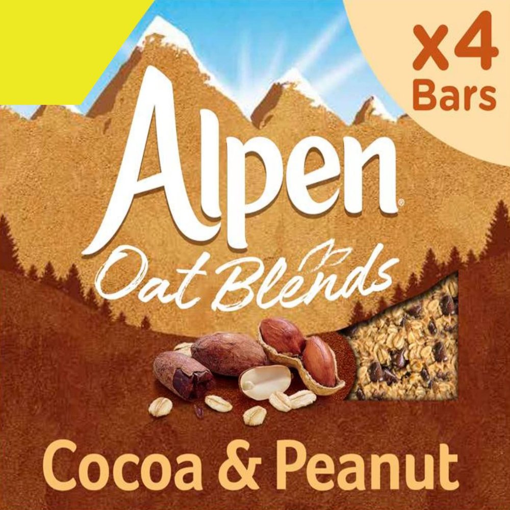 Alpen Oat Blends Cocoa & Peanut - 4 Cereal Bars (Pack of 10, Total 40)