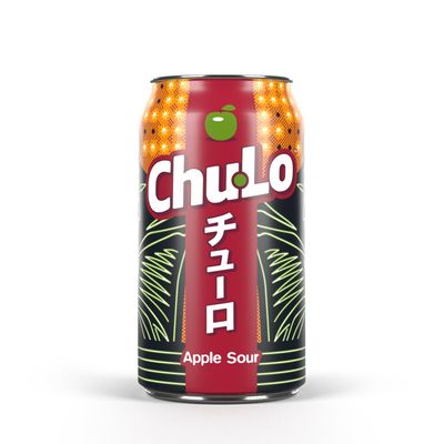 Chu Lo Apple Sour Cans 24 Pack, Japanese-Inspired Soda, Reduced Sugar Premium Soft Drink, Sour Fizzy Drink Apple Flavour, Vegan Friendly, Gluten Free, Made in the UK  24 Cans x 330 ml