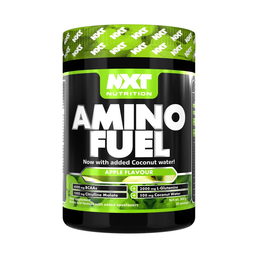 NXT Nutrition Amino Fuel Energy Drink | BCAAs Amino Acids with Beta Alanine, Vitamin D3 and Citrulline Malate  for Performance, Endurance and Energy Support | (Apple)