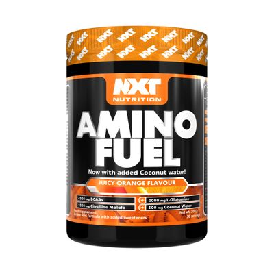 NXT Nutrition Amino Fuel Energy Drink | BCAAs Amino Acids with Beta Alanine, Vitamin D3 and Citrulline Malate  for Performance, Endurance and Energy Support | (Orange)