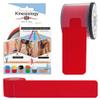 2 Pack Kinesiology Tapes Pre Cut with Dispenser - Synthetic Sports Muscle Tape - Red - 5m Pre-Cut 20 Strips - Physio Tape for Face, Neck, Shoulder, Back, Elbow, Wrist, Thigh, Knee, Calf & Ankle view 1