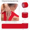 2 Pack Kinesiology Tapes Pre Cut with Dispenser - Synthetic Sports Muscle Tape - Red - 5m Pre-Cut 20 Strips - Physio Tape for Face, Neck, Shoulder, Back, Elbow, Wrist, Thigh, Knee, Calf & Ankle view 2
