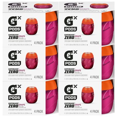 Gatorade Hydration System, Non-Slip Squeeze Bottles Or Sports Drink Concentrate Pods - 4 Count (Pack of 6)
