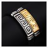 WKXCTS bracelet Couple's Bracelet Hollow Two-Color Great Wall Pattern Bracelet Casual Men And Women Bracelet Cool Bracelet leather (Metal Color : Gold) view 4