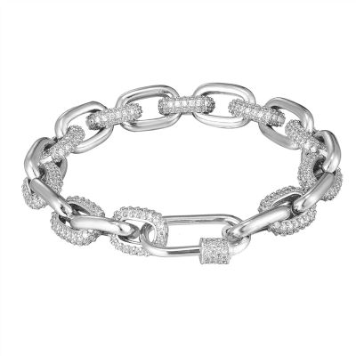 WKXCTS bracelet Fashion 8 Colors Zircon Bracelet For Women Bracelet Jewelry Valentine's Day Gift Male Bracelets leather (Length : 23cm, Metal Color : TZ-1376)