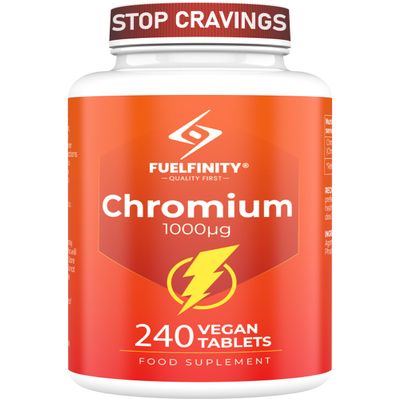 Chromium Picolinate 1000mcg - 240 Days Supply - Supports in reducing Sugar Cravings - FuelFinity Quality at Highest Manufacturing Standards - Vegan
