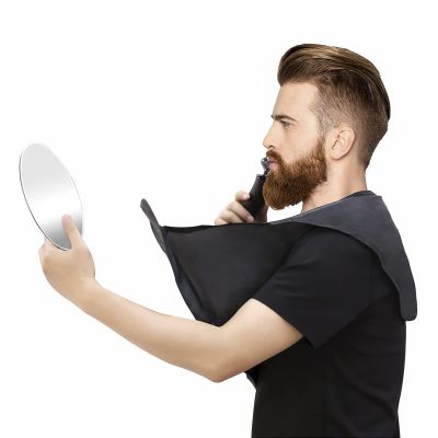 New beard bib, foldable multi-purpose shaving bib, waterproof shaving cloth set non-stick beard shawl, suitable for all men's gifts (black)