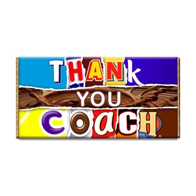 Thank You Coach Chocolate Bar Gift Wrapper Gift Present For Mom, Dad, Teacher, Guider, Lecturer (#326) (with chocolate bar)