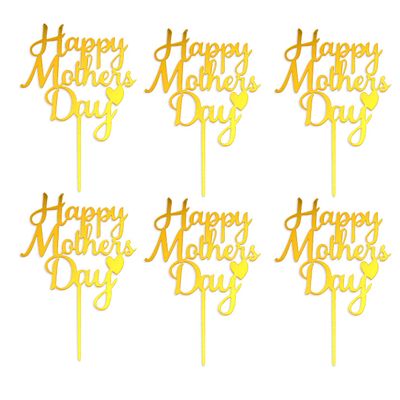 10pcs Happy Mothers Day Cake Toppers Acrylic Cake Picks for Mothers Day Birthday Cake Decoration