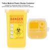 Sharps Bin - Biohazard Needle Container Tattoo Medical Plastic Sharps Container, 1L Tattoo Needles Disposal Mini Waste Box Trash Can(Yellow) view 2