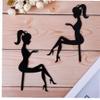 10pcs Personalised Cake Toppers High Heels Lady Acrylic Cake Toppers Princess Fairy Girl Silhouette Dessert Cupcake Toppers Wedding Birthday Party view 2