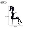 10pcs Personalised Cake Toppers High Heels Lady Acrylic Cake Toppers Princess Fairy Girl Silhouette Dessert Cupcake Toppers Wedding Birthday Party view 4