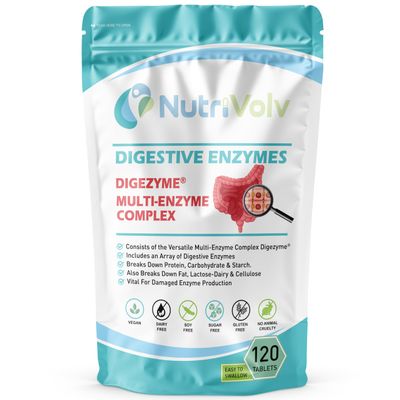 Digestive Enzymes - 120 Tablets - DigeZyme 50mg Digestion Amino Acid Gut Health