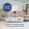 Abena Intimate Wipes | Pack of 20 Body Wipes | Intimate Wipes for Women and Men | Compostable Antibacterial Body Wipes | Fragrance Free | Dermatologically Tested view 4