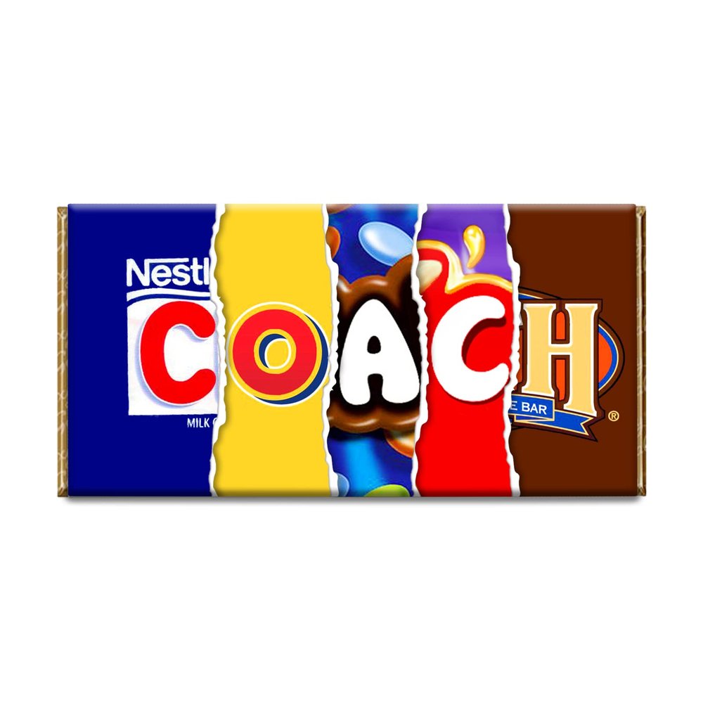 Coach Chocolate Bar Gift Wrapper Gift Present For Dad, Teacher Guider Brother(#350) (without chocolate bar)