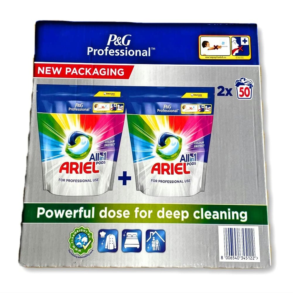 Ariel Professional All-in-1 Pods Colour Laundry Capsules, 100 Washes (2 x 50 Pods)