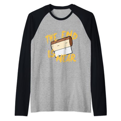 Toilet Paper I The End Is Near I Toilet Paper Roll Funny Raglan Baseball Tee