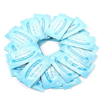 50PCS Wipe Oral Finger Brush, Disposable Wipe Cloth Teeth Teeth Whitening Strips for Oral Deep Cleaning