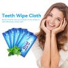 50PCS Wipe Oral Finger Brush, Disposable Wipe Cloth Teeth Teeth Whitening Strips for Oral Deep Cleaning view 2