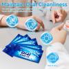 50PCS Wipe Oral Finger Brush, Disposable Wipe Cloth Teeth Teeth Whitening Strips for Oral Deep Cleaning view 4