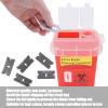 Sharps Bin, Plastic Clinical Waste Disposal Razors Blades Disposal Case Large Capacity Trash Storage Box Portable Sharps Container ffor Needle Disposal - Red view 2