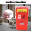 Sharps Bin, Plastic Clinical Waste Disposal Razors Blades Disposal Case Large Capacity Trash Storage Box Portable Sharps Container ffor Needle Disposal - Red view 3