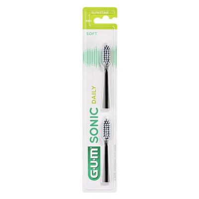 GUM Sonic Daily 2 Soft Toothbrush Heads 4110 - Black