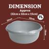 TENLITE [Set of 2 High Grade Round Washing Up Bowl | Dish Washing Bowl, Kitchen Basin Sink Bowl, Approx 7 Litre | 32 x 32 x 15 cm - Made in U.K. (Silver) view 2