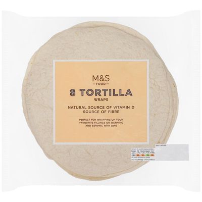 M&S 8 Soft Flour Tortillas 464g