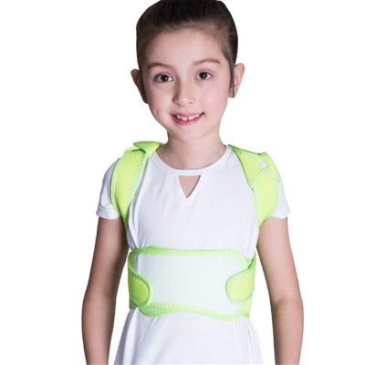TSUSF Adjustable Children Posture Corrector, Back Support Belt For Kids Spine Back Lumbar Shoulder Braces Healthy, Sitting Posture Orthosis (Color : Green, Size : XL)